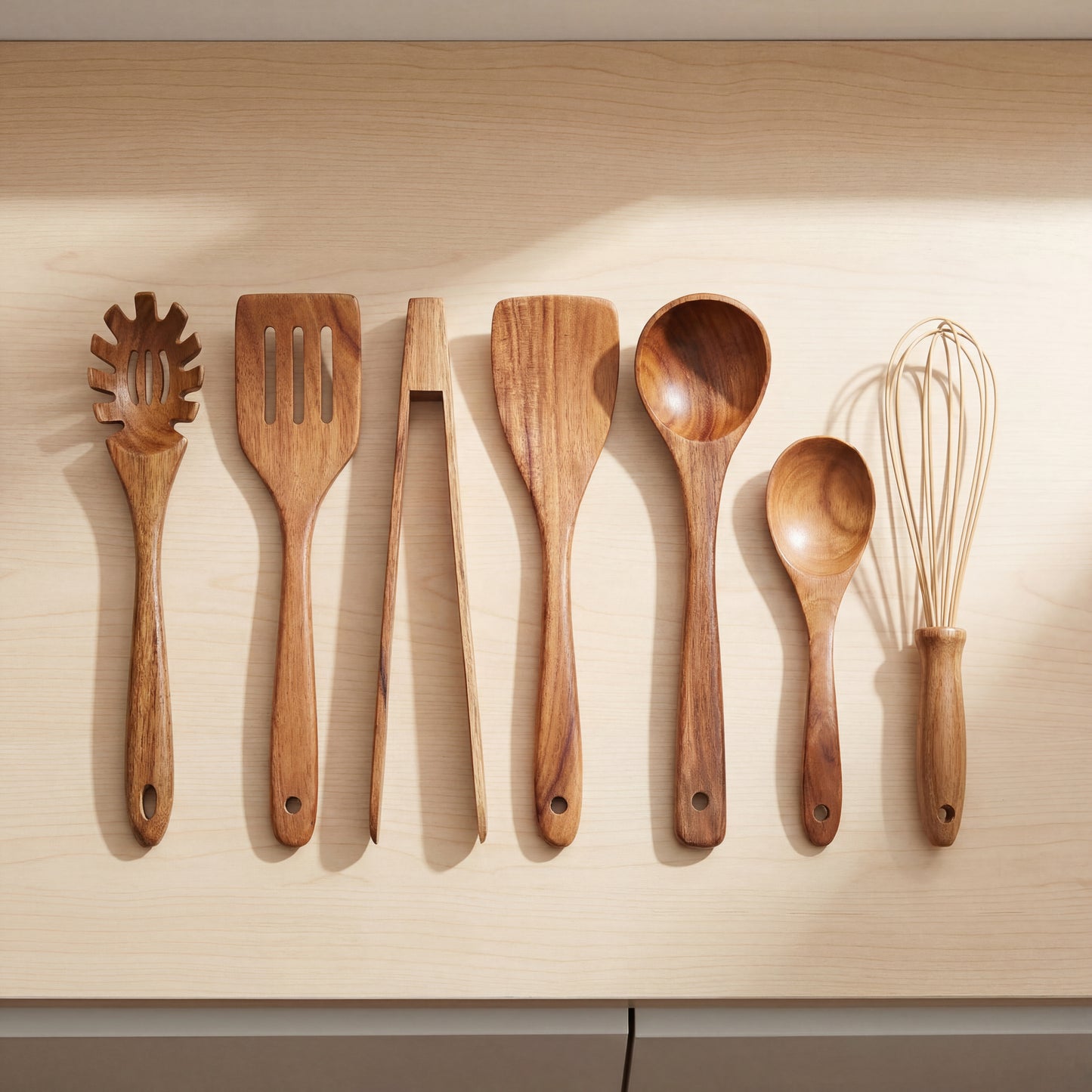 7-Piece Teak Wood Cooking Utensil Set