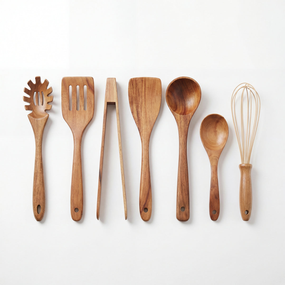 7-Piece Teak Wood Cooking Utensil Set